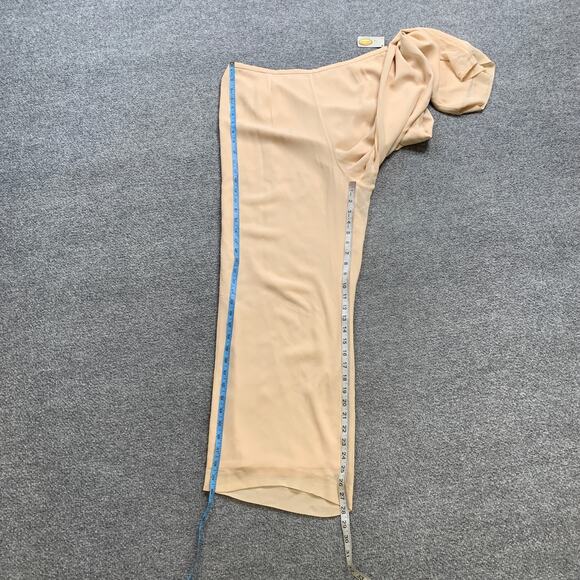 Talbots Pants Women 16P Petite Tan Pure Silk High Rise Wide Leg Cropped Side Zip - Picture 4 of 12
